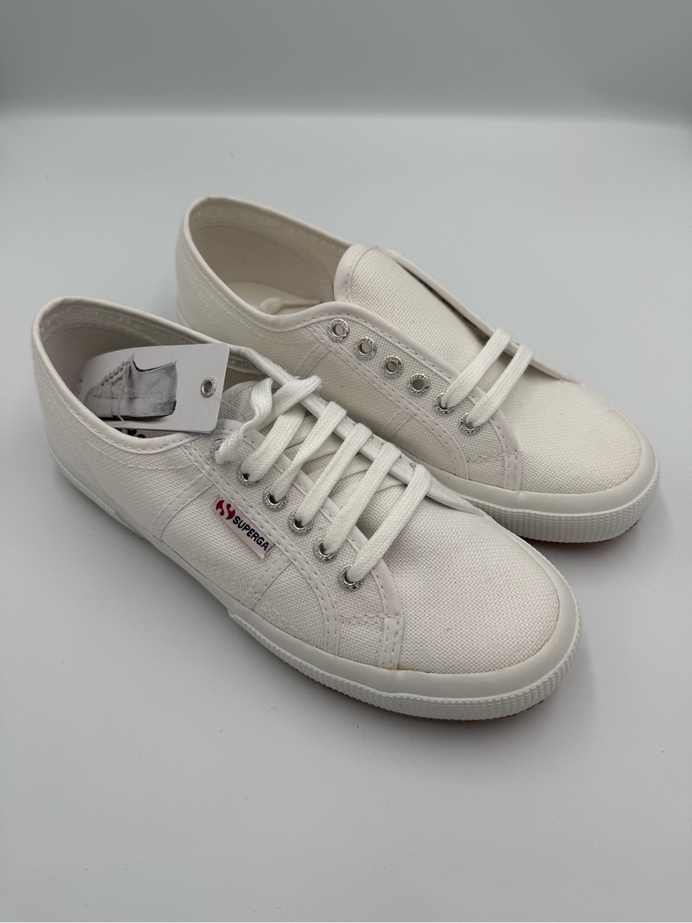 Superga White Low-Top Canvas Sneakers